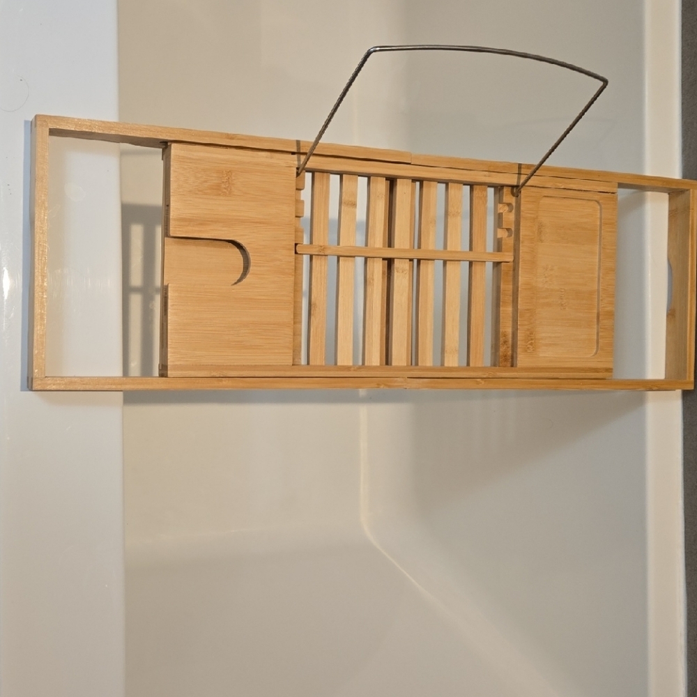 Luxury Bamboo Bath Tray with Book Holder